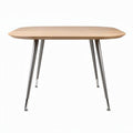 Wooden dining table with metal legs 120 x 70 x 75cm natural finish