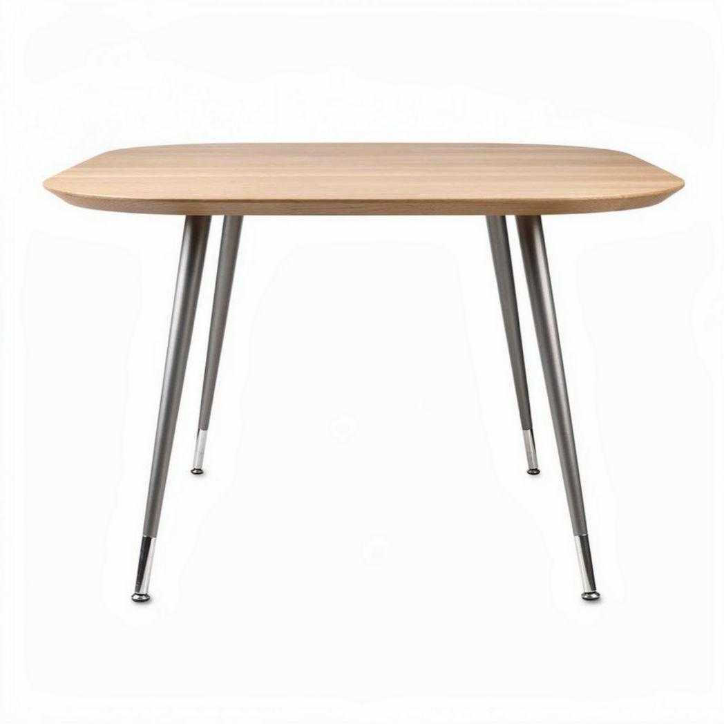 Wooden dining table with metal legs 120 x 70 x 75cm natural finish