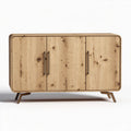 Wooden sideboard with three storage compartments and metal legs 120 x 45 x 80cm