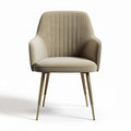 Fabric upholstered chair with gold metal legs and ergonomic design 75 x 65 x 85cm